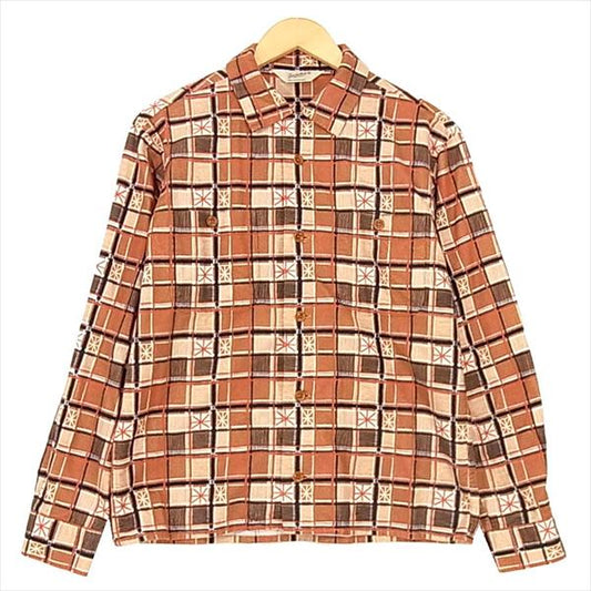 TENDERLOIN テンダーロイン T-PRINT FLANNEL SHT プリント フランネル 長袖シャツ ブラウン系 ブラウン系 XS【美品】【中古】
