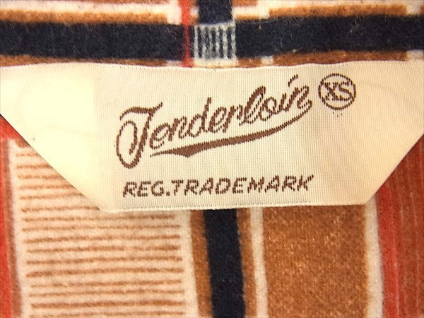TENDERLOIN テンダーロイン T-PRINT FLANNEL SHT プリント フランネル 長袖シャツ ブラウン系 ブラウン系 XS【美品】【中古】