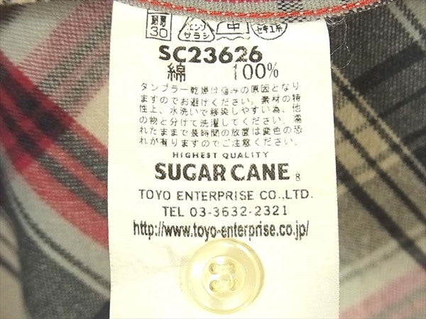 SUGAR CANE シュガーケーン SC23626 コットン ウエスタン 長袖 シャツ 長袖シャツ チェック チェック S【中古】