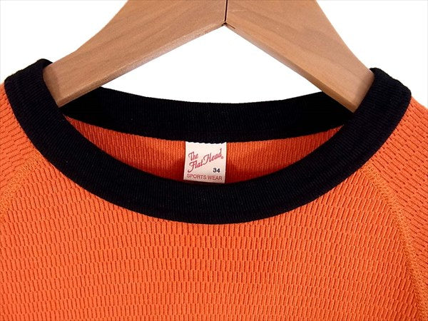 THE FLAT HEAD ザフラットヘッド 長袖 サーマル メンズ 日本製 コットン カットソー オレンジ系 オレンジ系 34【中古】