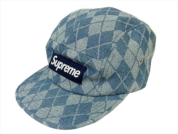 Supreme シュプリーム 14AW Denim Argyle Camp Cap デニム アーガイル キャンプ キャップ インディゴブルー系  インディゴブルー系【中古】