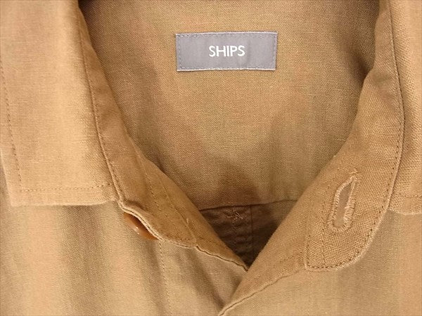 SHIPS シップス 60230 Yシャツ 薄手 リネン コットン スプリング コート ブラウン系 M【中古】