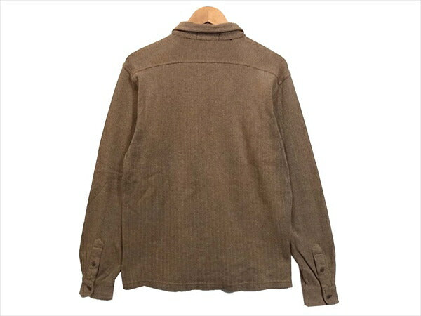 POLO RALPH LAUREN ポロ・ラルフローレン ヘリンボーン カットソー地 ワークシャツ ブラウン系 M【中古】