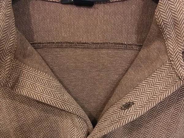 POLO RALPH LAUREN ポロ・ラルフローレン ヘリンボーン カットソー地 ワークシャツ ブラウン系 M【中古】