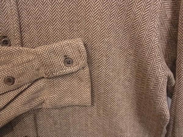POLO RALPH LAUREN ポロ・ラルフローレン ヘリンボーン カットソー地 ワークシャツ ブラウン系 M【中古】
