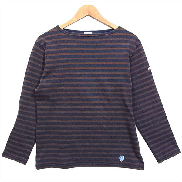 ORCIVAL オーシバル フランス製 好配色 ボーダー バスクシャツ 長袖 紺系【中古】