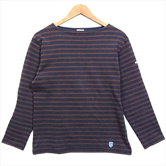 ORCIVAL オーシバル フランス製 好配色 ボーダー バスクシャツ 長袖 紺系【中古】