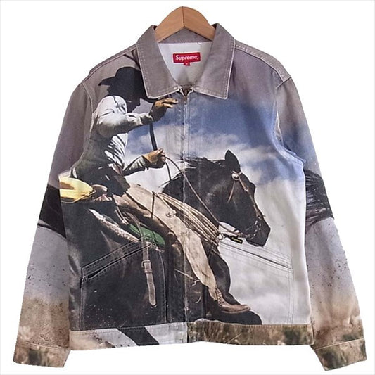 Supreme シュプリーム 17SS Cowboy Denim Work Jacket 転写 カウボーイ ワーク デニム ジャケット マルチカラー系 マルチカラー系 S【中古】