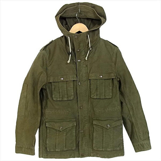 WORLD WORKERS ワールドワーカーズ ミリタリー フード ジャケット ミリタリージャケット カーキ(オリーブグリーン)系 L【中古】