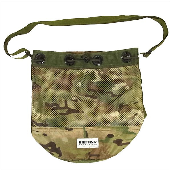 BRIEFING ブリーフィング × OMEGA DRAWSTRING SHOULDER CAMO BRL495219 オメガ ドローストリング ショルダー バッグ ショルダーバッグ  グリーン系【極上美品】【中古】