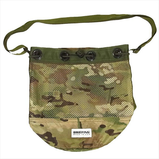 BRIEFING ブリーフィング × OMEGA DRAWSTRING SHOULDER CAMO BRL495219 オメガ ドローストリング ショルダー バッグ ショルダーバッグ  グリーン系【極上美品】【中古】