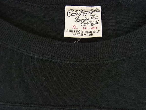 CALEE キャリー 半袖 コットン フットボール ロゴ レッド Tシャツ ブラック系 XL【中古】