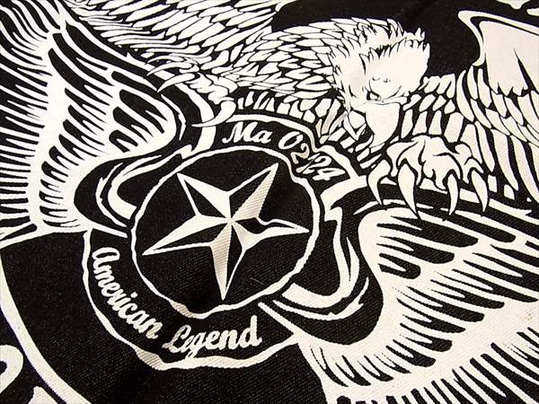 VANSON バンソン バナー デニム素材 ハトメ 穴 フラッグ プリント 黒系【美品】【中古】