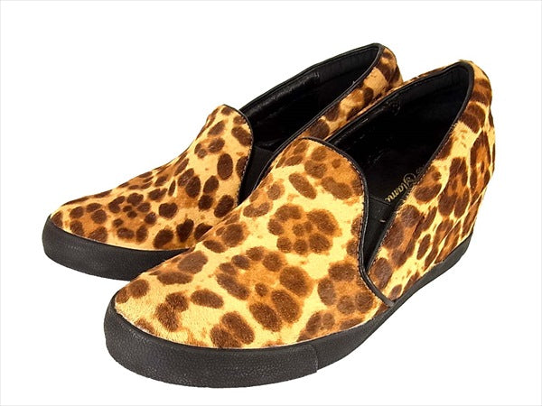 HYSTERIC GLAMOUR ヒステリックグラマー レオパード ハラコ ハイヒール スリッポン レディース ヒール ブラウン系 ブラウン系 7.5【中古】