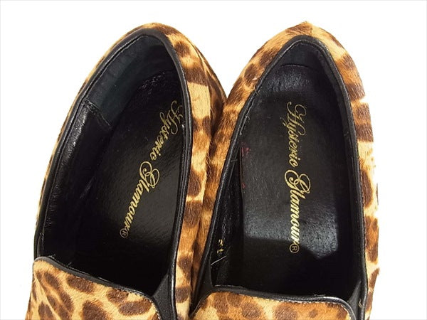 HYSTERIC GLAMOUR ヒステリックグラマー レオパード ハラコ ハイヒール スリッポン レディース ヒール ブラウン系 ブラウン系 7.5【中古】
