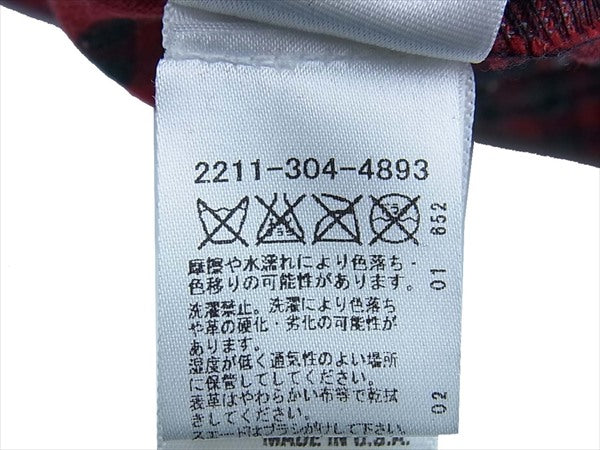 CHROME HEARTS クロムハーツ（原本無） 国内正規品 クロスボタン セメタリークロスパッチ フレアニーヨーク ラムレザー ウエスタン チェック ネル シャツ レッド系 SM【美品】【中古】
