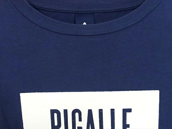 PIGALLE ピガール ロゴプリント 半袖 コットン100％ ロゴ ボックス クルーネック Tシャツ ネイビー系 S【中古】