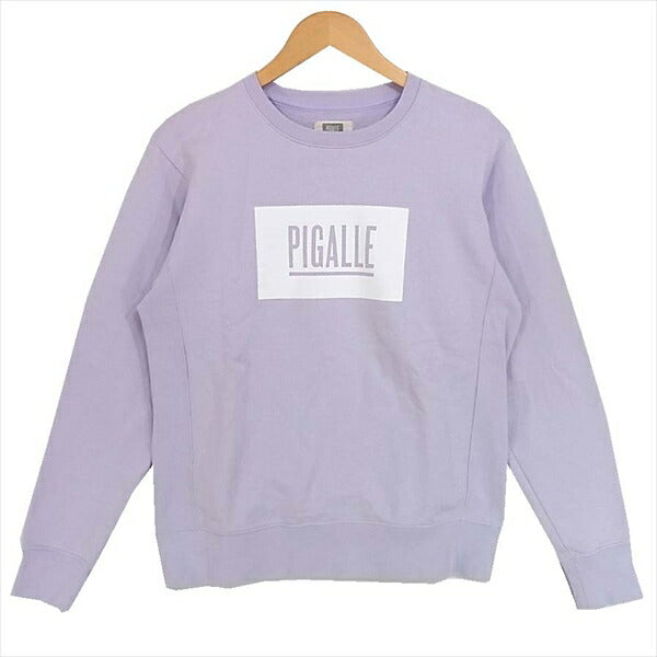 PIGALLE ピガール ロゴプリント クルーネック スエット コットン スウェット パープル系 S【美品】【中古】