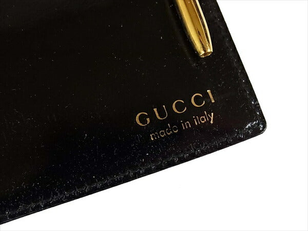 GUCCI グッチ パテント 手帳 ダイアリー ペン付属 イタリア製 Italy カード入れ レディース その他アクセサリー ブラック系  ブラック系【中古】