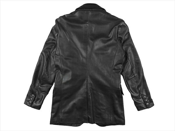 CHROME HEARTS クロムハーツ（原本無） クロスボール&フローラルボタン レザー テーラード ジャケット ブラック系 S【中古】