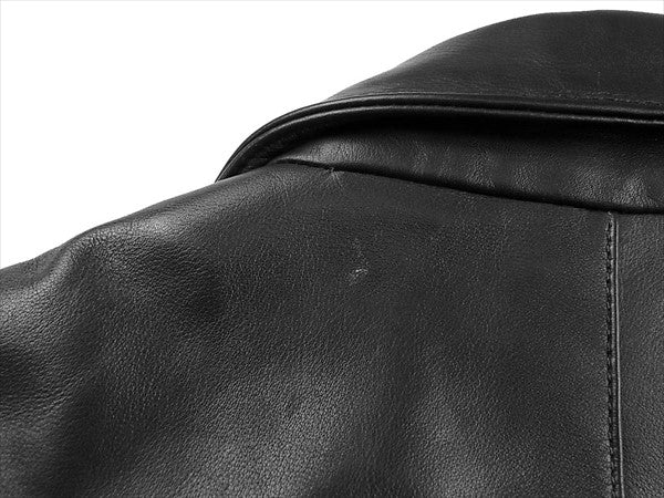 CHROME HEARTS クロムハーツ（原本無） クロスボール&フローラルボタン レザー テーラード ジャケット ブラック系 S【中古】