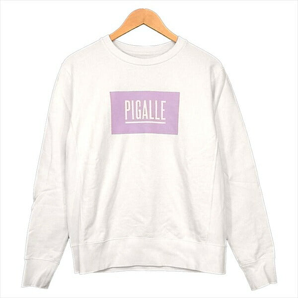 PIGALLE ピガール ロゴ スウェット コットン プリント 長袖 ロングスリーブ カットソー ホワイト系 S【中古】
