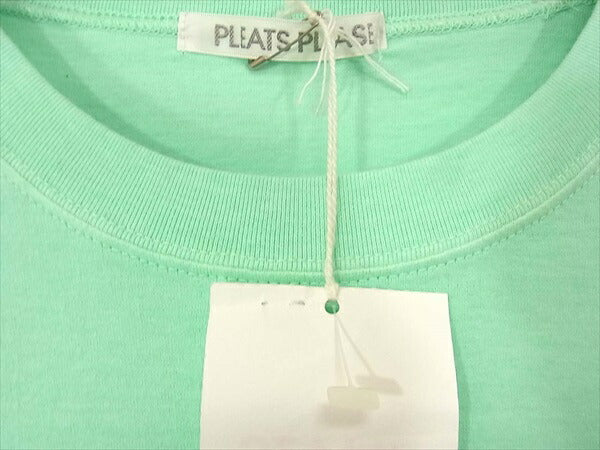 PLEATS PLEASE プリーツプリーズ イッセイミヤケ 訳難有 裾プリント 半袖 レディース Tシャツ ライトグリーン系 ライトグリーン系 3【美品】【中古】
