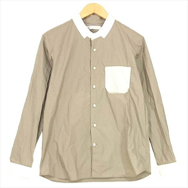 ETHOSENS エトセンス フェイクカラー 切替 ポケット ロングスリーブ バイカラー 長袖シャツ グレー系 グレー系 １【中古】