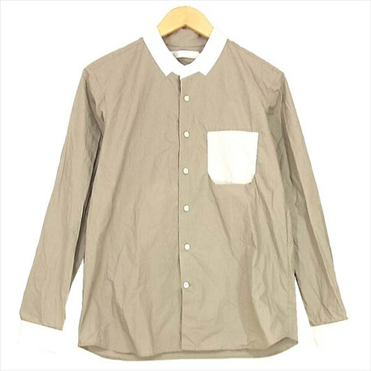 ETHOSENS エトセンス フェイクカラー 切替 ポケット ロングスリーブ バイカラー 長袖シャツ グレー系 グレー系 １【中古】