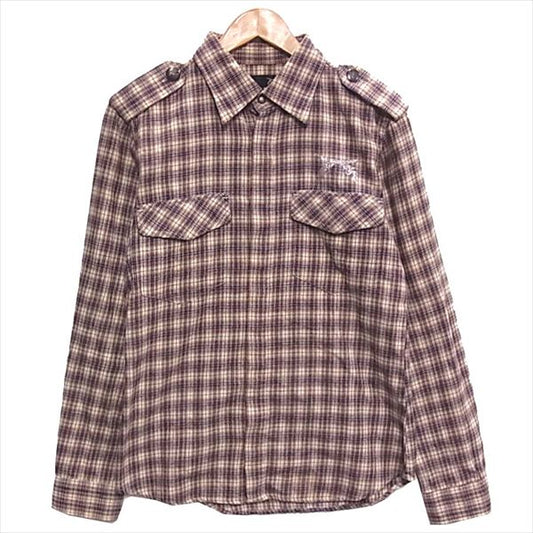 ROAR ロアー 二丁拳銃 メタル ボタン チェック 長袖シャツ ブラウン系 ブラウン系 2【中古】
