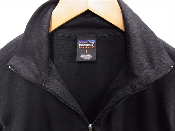 patagonia パタゴニア 44262 USA製 00年 CAPILENE キャプリーン プルオーバー フリース ジャケット 黒系 黒系 S【中古】