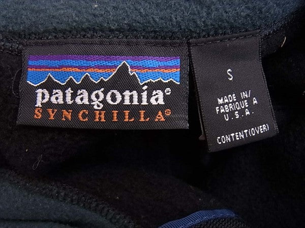patagonia パタゴニア 25182 USA製 99年 SYNCHILLA FLEECE VEST シンチラフリース ベスト ジレ 黒系 黒系 S【中古】