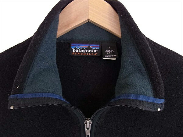 patagonia パタゴニア 25182 USA製 99年 SYNCHILLA FLEECE VEST シンチラフリース ベスト ジレ 黒系 黒系 S【中古】