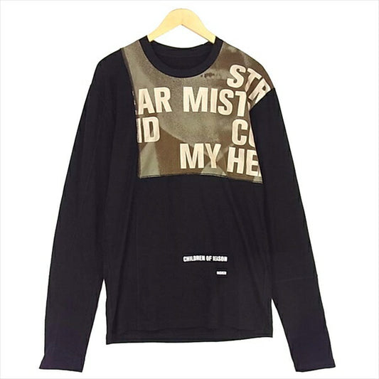 ジョーダンルカ 19AW ロングスリーブ メッシュ プリント クルーネック カットソー ブラック系 ブラック系 Ｓ【中古】