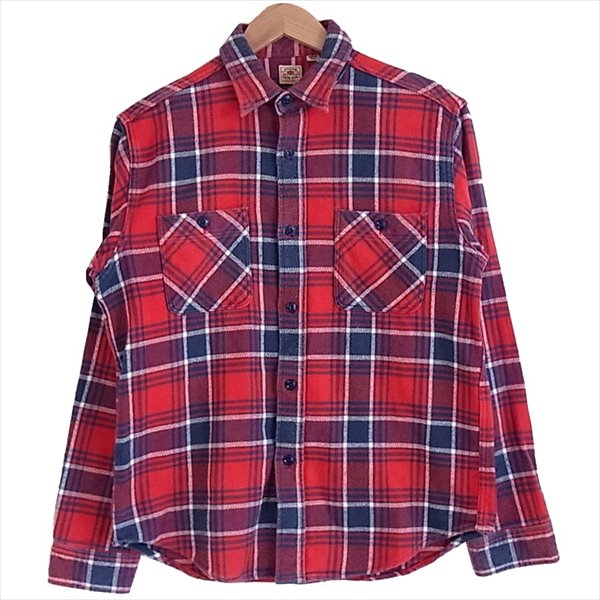 SUGAR CANE シュガーケーン ヘビーネル チェックワークシャツ メンズ 長袖シャツ レッド系  レッド系 M【中古】