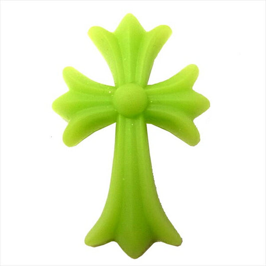 CHROME HEARTS クロムハーツ（原本無） 訳有 未使用 20th anniv. RUBBER CH CRS SML 青山20周年記念 ラバー スモール CHクロス ネックレス グリーン系【極上美品】【中古】