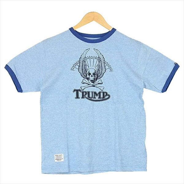 NEIGHBORHOOD ネイバーフッド ATNH-CS-15 TRUMP スカルプリント リンガー コットン Tシャツ ブルー系 ブルー系 S【中古】