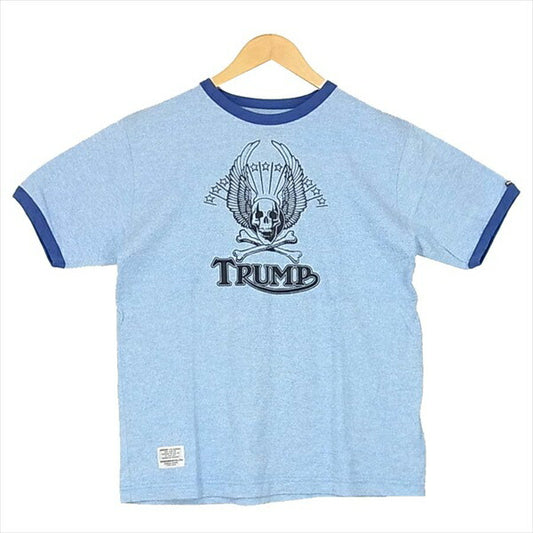 NEIGHBORHOOD ネイバーフッド ATNH-CS-15 TRUMP スカルプリント リンガー コットン Tシャツ ブルー系 ブルー系 S【中古】