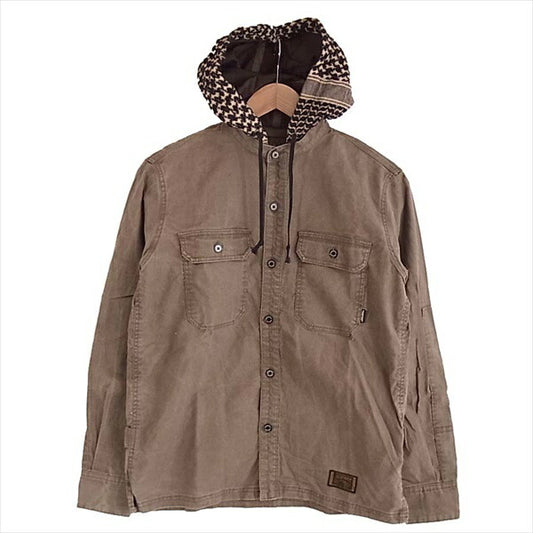 NEIGHBORHOOD ネイバーフッド 121SPNH-SHM03 BRONCO.SHEMAGH C-SHIRT.LS フード シャツ 長袖シャツ ブラウン系 S【中古】