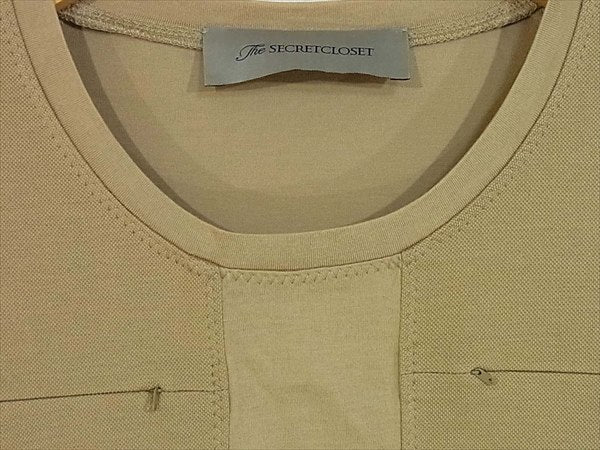 シークレットクローゼット 1-03-02-2014 鹿の子切替 レイヤード 半袖 レディース Tシャツ ベージュ系  ベージュ系 1【中古】