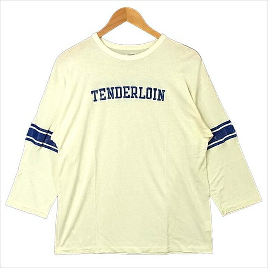 TENDERLOIN テンダーロイン T-FOOTBALL フットボール ロゴプリント 七分丈Tシャツ 七分丈 Tシャツ オフホワイト系 オフホワイト系 M【中古】