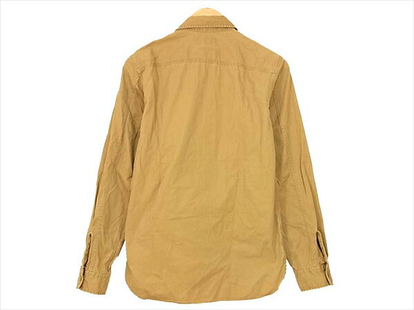 RRL ダブルアールエル ワーク ロングスリーブ ボタン コットン 無地 シンプル 長袖シャツ ベージュ系 XS【中古】