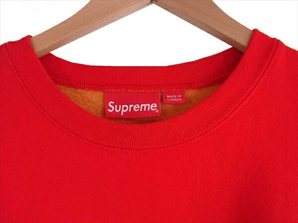 Supreme シュプリーム 18SS contrast crew neck クルーネック ボックス ロゴ スウェット レッド系 L【中古】