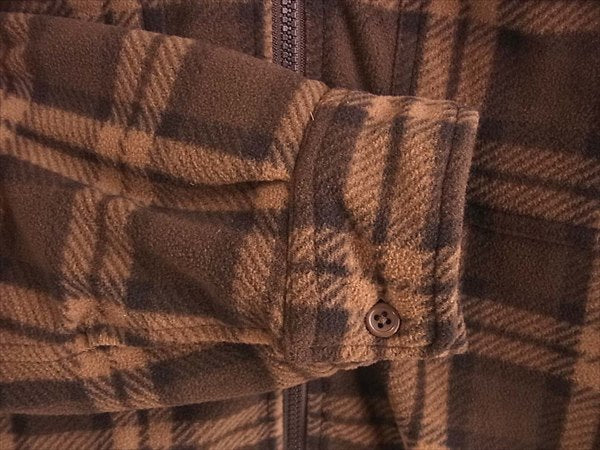 Supreme シュプリーム 18AW hooded plaid work shirt フーデッド パデッド ワーク シャツ パーカー ブラウン系 M【美品】【中古】
