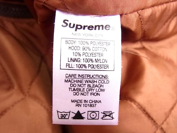 Supreme シュプリーム 18AW hooded plaid work shirt フーデッド パデッド ワーク シャツ パーカー ブラウン系 M【美品】【中古】