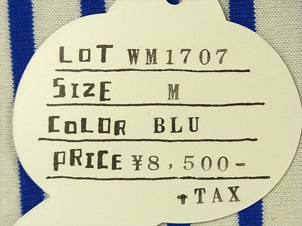 ファイブホイッスル ラグラン ストライプ 半袖Tシャツ 半袖 Tシャツ ブルー系 M【美品】【中古】