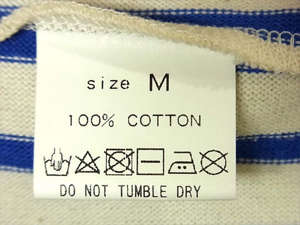 ファイブホイッスル ラグラン ストライプ 半袖Tシャツ 半袖 Tシャツ ブルー系 M【美品】【中古】