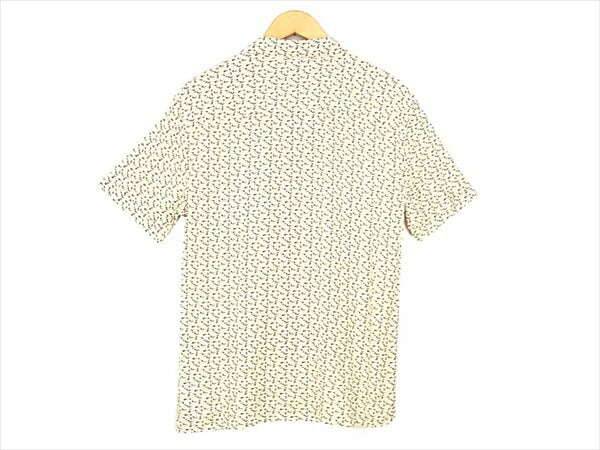 オールセインツ SS SHIRTS 音符 プリント 総柄 レーヨン 半袖シャツ オフホワイト系 オフホワイト系 M【中古】