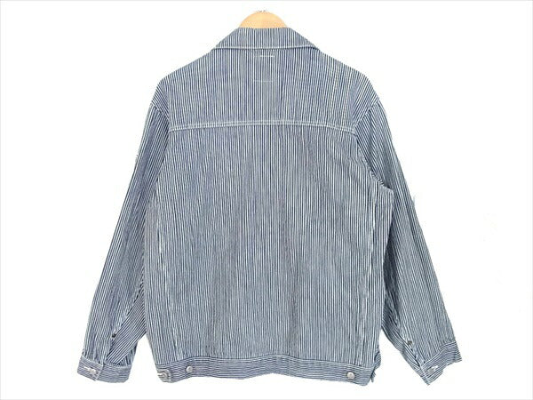 MACKDADDY マックダディー MDY ヒッコリー ストライプ ワッペン BLACKBOARD ジャケット ネイビー系 ネイビー系 L【中古】