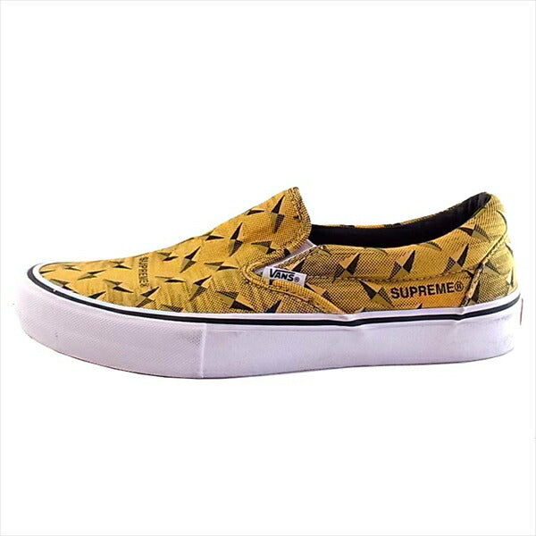 Supreme シュプリーム ×Vans バンズ 19SS Diamond Plate Slip-On Pro VN0A347VTEG スニーカー イエロー系 27.5㎝【中古】